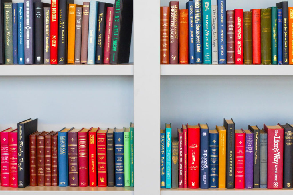 Books on a shelf