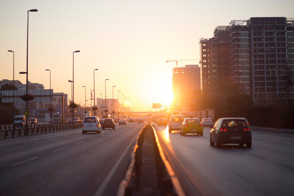 Highway at sunrise